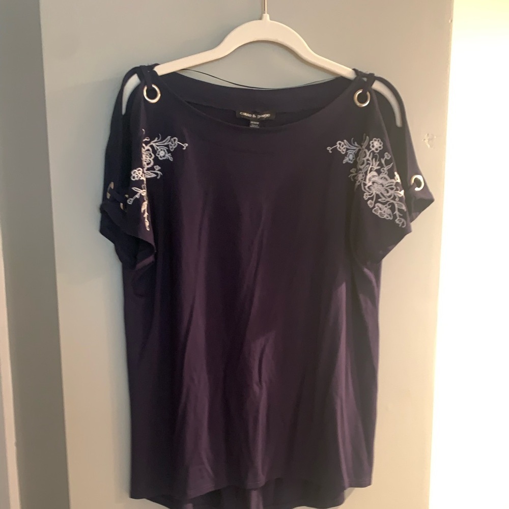 Cable & Gauge Navy Short Sleeve Top NWT - M